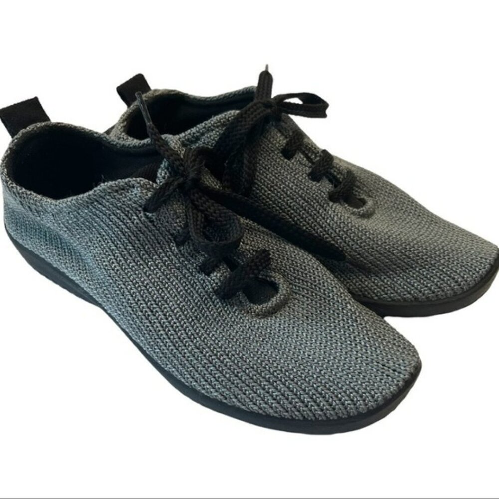 A'rcopedico Women's Euro 38 Grey Lace Up Walking Knit Comfort Sneakers